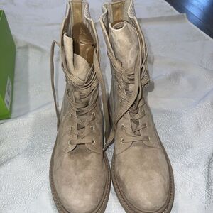 Sam Edelman Women's Lydell Combat Boot Sesame 8.5 Medium